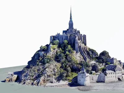 St Michaels Mount-Mont Saint Michel Low-poly 3D model
