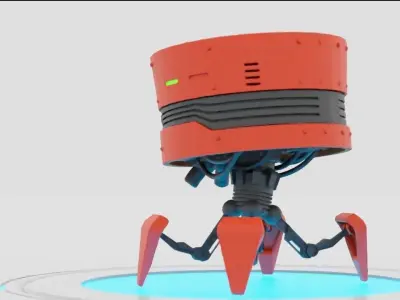 spy robot rigged - animated 3D model