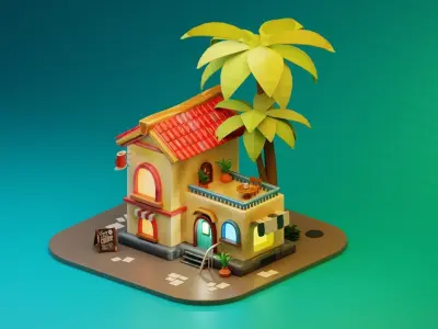 Middle eastern like Coffee shop cafe blender 3D 3D model