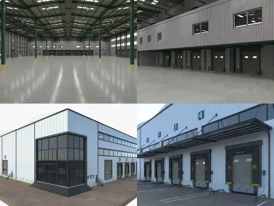 Warehouse Logistic 6 interior and exterior 3D model