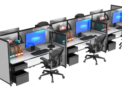  Detailed Office Workstation 