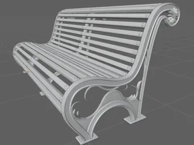 Classic Park bench 3D model