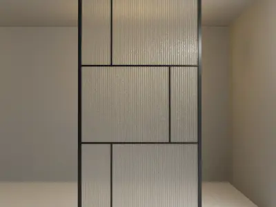 Glass partition door 61 Low-poly 3D model
