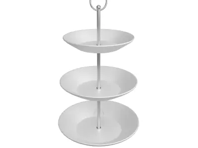 Three Tier Cake Stand v1 001 Low-poly 3D model
