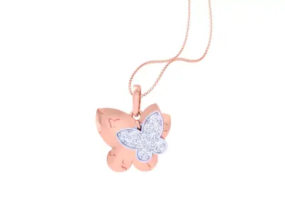 Kids Butterfly Pendants 3dm STL OBJ FBX Renders Details 3D print model
