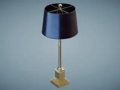 Brass Table Lamp Low-poly 3D model