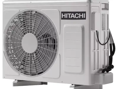 Hitachi air conditioner outdoor unit Low-poly 3D model