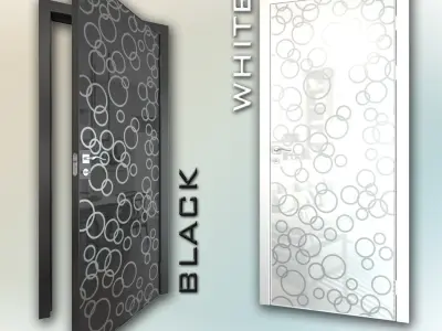 Mirrored door 04 Low-poly 3D model