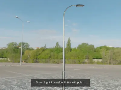 Street Light 11 with pole 1 3D Model Pack