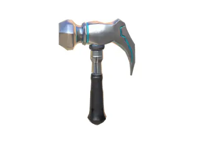 Sci-fi energy hammer 3d model Low-poly 3D model