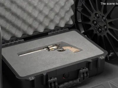  Hard Gun Case with Classic Revolver Black 