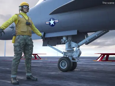  Flight Deck Marshal with Camouflage Pants Yellow 