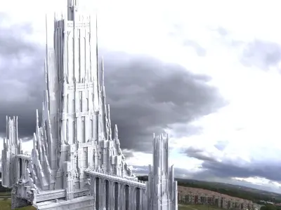 Asgardian City of the Gods Kitbash 3D model