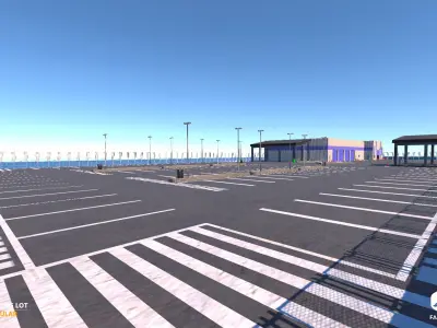 Modular Parking Lot V1 - All Formats Low-poly 3D model