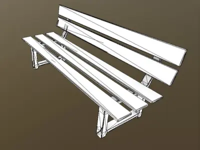 Game Ready Park Bench Low Poly  Low-poly 3D model