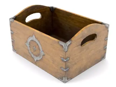Ancient Wooden Box 3 Low-poly 3D model