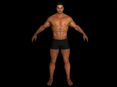 AAA 3D REALISTIC CHARACTER - BASEMESH AFRICAN MUSCULAR MAN 01