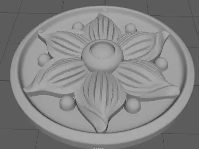rosette flower 3D model 5