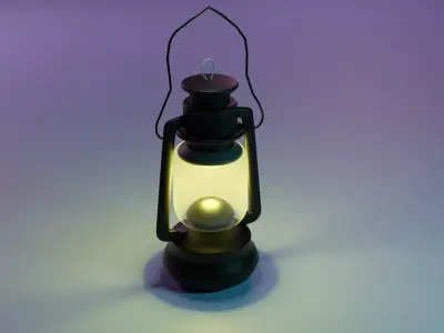 Hurricane Model old lantern Low-poly 3D model