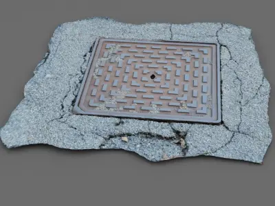 Cover manhole 08 raw scan 3D model