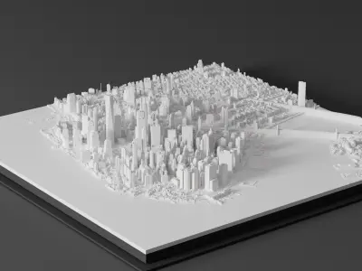 3D MODEL OF NEW YORK MANHATTAN DOWNTOWN 3D print model