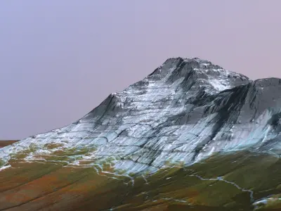 mountain hills ice mountain 02 3D model