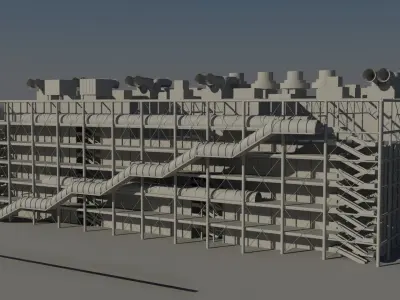Center George Pompidou Paris Low-poly 3D model