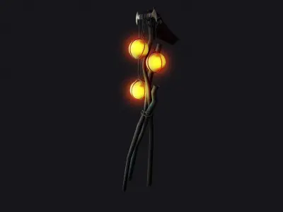 pirate Street lamp Low-poly 3D model