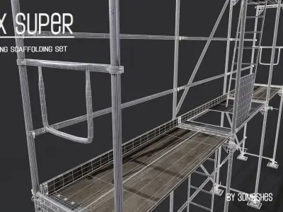 Working Scaffolding Set - RUX Super Low-poly 3D model
