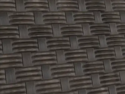 Dark Brown Basketweave Wood PBR Seamless Texture