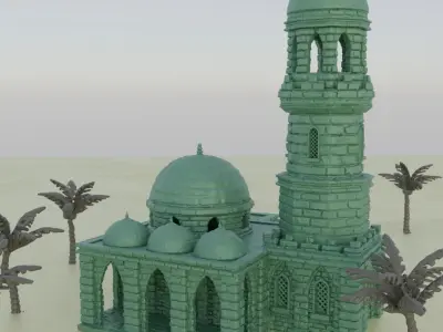 Desert Minaret Tabletop Terrain 28 mm 3D print model