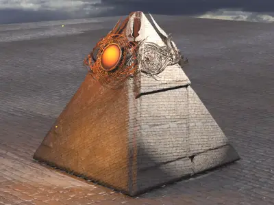Sun God queen pyramid 3D model