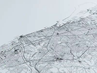 Barcelona Road Network and Streets 3D model