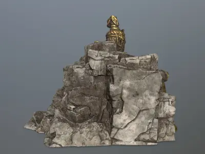 rock gate Low-poly 3D model