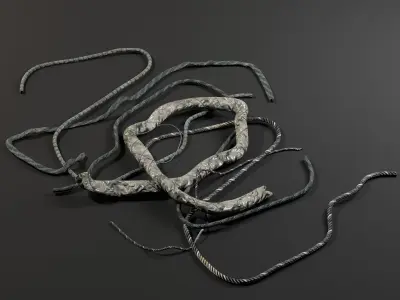 Sci-Fi Cables and Wires Bundle Low-poly 3D model