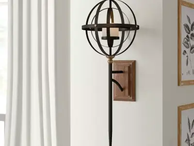 Rizzuto Light Black - Gold Wallchiere 3D model