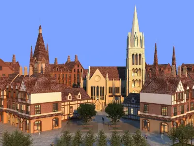 European-Style Residential Community 3D model