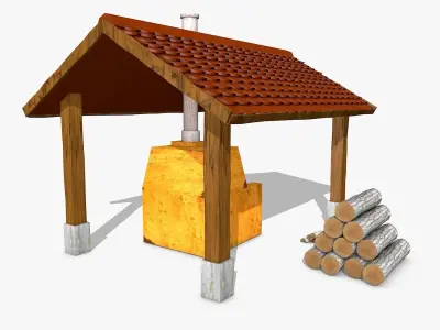 Shed with Oven  3D model