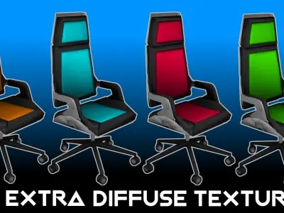 Game Optimized Stylish Office Chair Low-poly 3D model