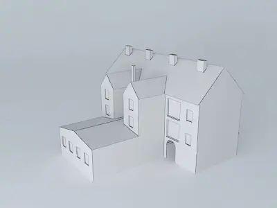 Old Office Building Europe Low-poly 3D model