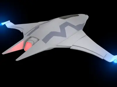 low poly Sci-fi Spaceship Low-poly 3D model