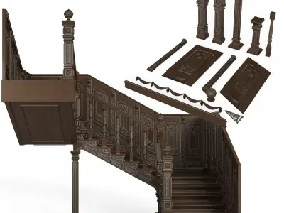 Stairs cnc kitbash 3D model