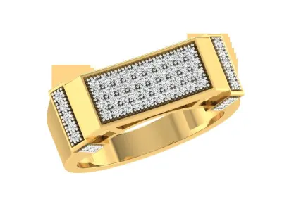 Light Weight Yellow Gold Diamond Ring  -ZA RN 4219 3D print model