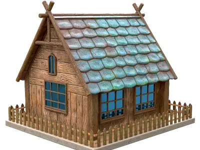 Cartoon House Low-poly 3D model