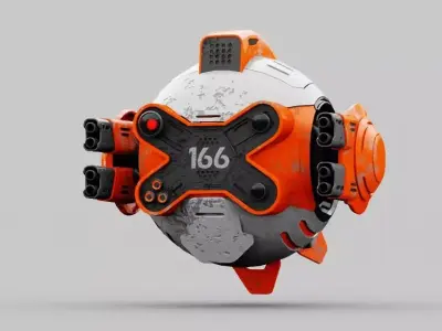 Combat Drone XM09 Rigged 3D model