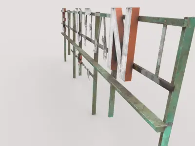 Abandoned Restaurant Sign Low-poly 3D model