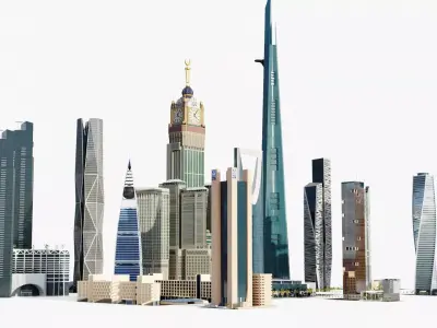 Saudi arabia tallest buildings 3D model