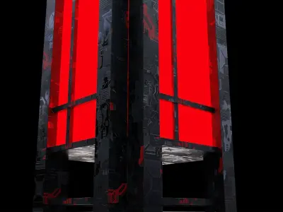 sci-fi Japanese lantern  3D model