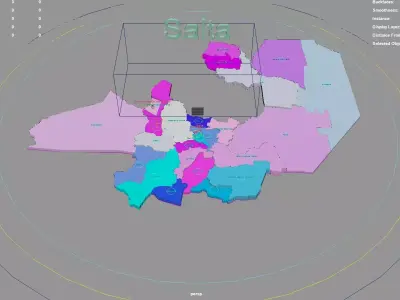 Salta  Argentina map region geography political geographic 3D model