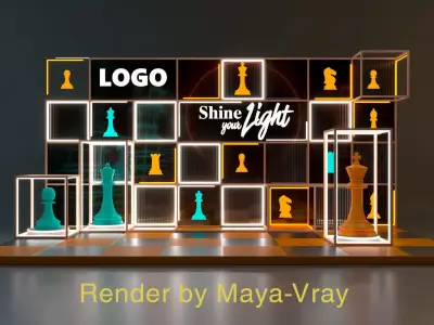 Chess Theme Photobooth 3D model